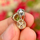 Cultured Pearl, Smoky Quartz, Peridot & Citrine 14ct Rose Gold Earrings Earrings