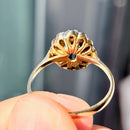 Blue Topaz & Diamond 18ct Yellow Gold Cluster Ring