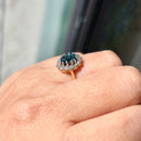 Blue Topaz & Diamond 18ct Yellow Gold Cluster Ring