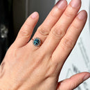 Blue Topaz & Diamond 18ct Yellow Gold Cluster Ring