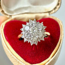Vintage 1970s Diamond Daisy Cluster Ring in 18ct Yellow Gold (Approx. 2.25cts)