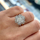 Vintage 1970s Diamond Daisy Cluster Ring in 18ct Yellow Gold (Approx. 2.25cts)