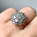 Vintage 1970s Diamond Daisy Cluster Ring in 18ct Yellow Gold (Approx. 2.25cts)