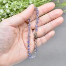 Tanzanite Trillion Cut Sterling Silver Tennis Bracelet