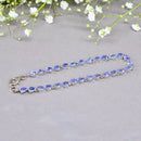 Tanzanite Trillion Cut Sterling Silver Tennis Bracelet