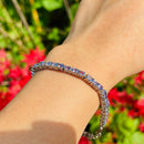 Tanzanite Sterling Silver Tennis Bracelet