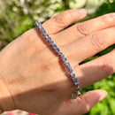 Tanzanite Sterling Silver Tennis Bracelet
