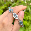Sky Blue Topaz Sterling Silver Bracelet (Adjustable Length)