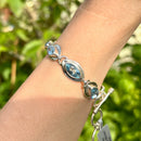 Sky Blue Topaz Sterling Silver Bracelet (Adjustable Length)
