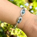 Sky Blue Topaz Sterling Silver Bracelet (Adjustable Length)