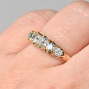 Antique Old Mine Cut Diamond Half Hoop Engagement Ring in 18ct Yellow Gold (Approx. 1.06ct)