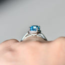 Swiss Blue Topaz & Diamond 9ct White Gold Cluster Ring (2.15ct)