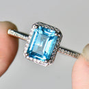 Swiss Blue Topaz & Diamond 9ct White Gold Cluster Ring (2.15ct)