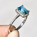 Swiss Blue Topaz & Diamond 9ct White Gold Cluster Ring (2.15ct)