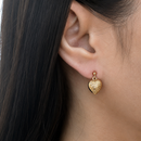 Vintage 1960s Engraved Heart-Shaped 9ct Yellow Gold Screw-Back Earrings