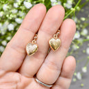 Vintage 1960s Engraved Heart-Shaped 9ct Yellow Gold Screw-Back Earrings