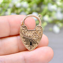 Antique 9ct Rose Gold Engraved Heart-Shaped Padlock Clasp / Pendant