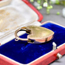 Antique 9ct Rose Gold Engraved Heart-Shaped Padlock Clasp / Pendant