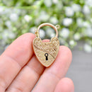Antique 9ct Rose Gold Engraved Heart-Shaped Padlock Clasp / Pendant