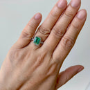 Emerald and Diamond 18ct Yellow Gold Cluster Ring