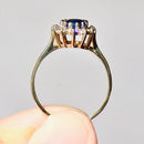 Vintage 2000s Sapphire and Diamond 9ct Yellow Gold Cluster Ring (1.6ct)