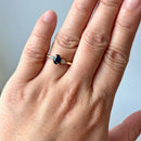 (Ernest Jones)  Sapphire and Diamond 9ct Yellow Gold Trilogy Ring