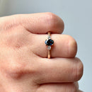 (Ernest Jones)  Sapphire and Diamond 9ct Yellow Gold Trilogy Ring
