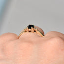 (Ernest Jones)  Sapphire and Diamond 9ct Yellow Gold Trilogy Ring