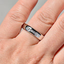 Channel Set Diamond Band in 9ct White Gold (Approx. 0.15ct Diamonds, 5mm Wide)