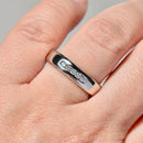 Channel Set Diamond Band in 9ct White Gold (Approx. 0.15ct Diamonds, 5mm Wide)