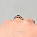 Vintage 2000s Sapphire & Diamond Three-Stone Ring in 18ct White Gold