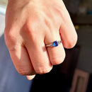 Vintage 2000s Sapphire & Diamond Three-Stone Ring in 18ct White Gold