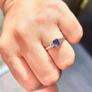 Vintage 2000s Sapphire & Diamond Three-Stone Ring in 18ct White Gold