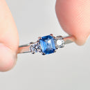 Vintage 2000s Sapphire & Diamond Three-Stone Ring in 18ct White Gold