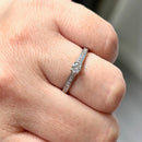 Solitaire Diamond Engagement Ring with Diamond Set Shoulders in Platinum (0.22ct)