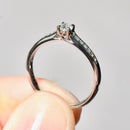 Solitaire Diamond Engagement Ring with Diamond Set Shoulders in Platinum (0.22ct)