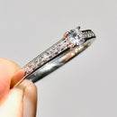 Solitaire Diamond Engagement Ring with Diamond Set Shoulders in Platinum (0.22ct)