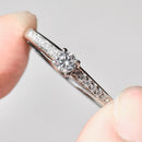 Solitaire Diamond Engagement Ring with Diamond Set Shoulders in Platinum (0.22ct)