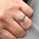 Solitaire Diamond Engagement Ring with Diamond Set Shoulders in Platinum (0.22ct)