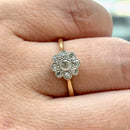 Edwardian Diamond Daisy Cluster Ring in 18ct Yellow Gold & Platinum