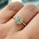Edwardian Diamond Daisy Cluster Ring in 18ct Yellow Gold & Platinum