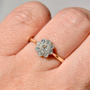 Edwardian Diamond Daisy Cluster Ring in 18ct Yellow Gold & Platinum
