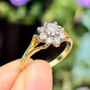 Vintage Diamond Daisy Cluster Ring in 18ct Yellow Gold & White Gold (Approx. 0.65ct)