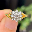 Vintage Diamond Daisy Cluster Ring in 18ct Yellow Gold & White Gold (Approx. 0.65ct)