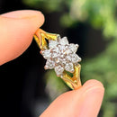 Vintage Diamond Daisy Cluster Ring in 18ct Yellow Gold & White Gold (Approx. 0.65ct)