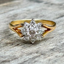 Vintage Diamond Daisy Cluster Ring in 18ct Yellow Gold & White Gold (Approx. 0.65ct)