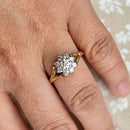 Vintage Diamond Daisy Cluster Ring in 18ct Yellow Gold & White Gold (Approx. 0.65ct)