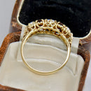 Vintage 1970s Opal & Garnet 9ct Yellow Gold Five-Stone Ring