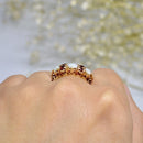Vintage 1970s Opal & Garnet 9ct Yellow Gold Five-Stone Ring
