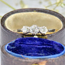 Vintage 18ct Yellow Gold & Platinum Diamond Trilogy Ring (Approx. 0.45ct)